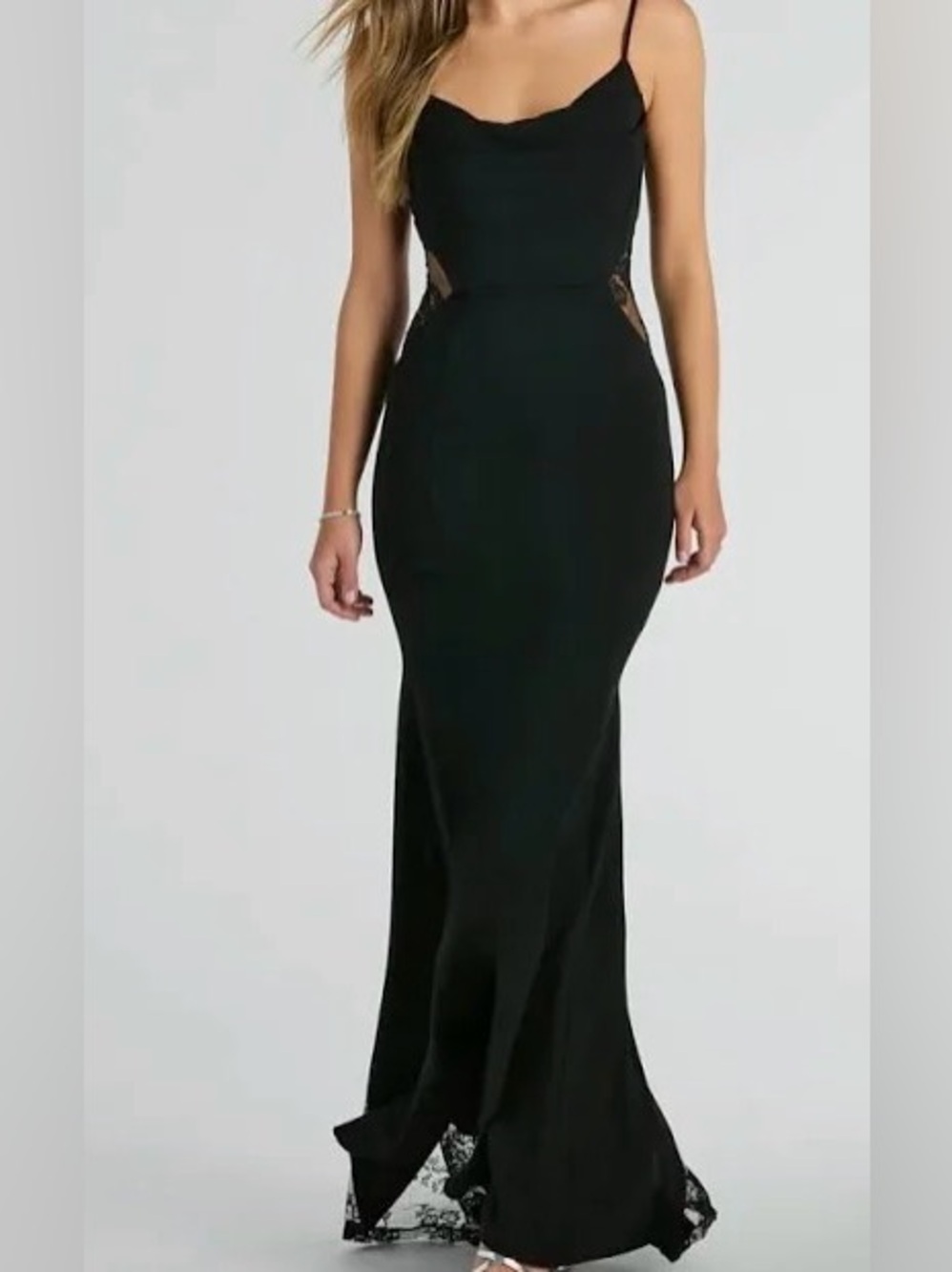 Windsor Black Spaghetti-Strap Maxi Dress
